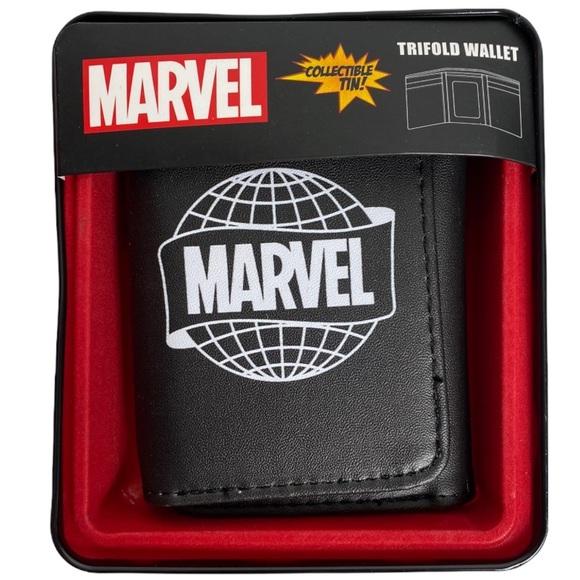NIB Men’s Marvel Black & White Trifold Wallet - Picture 9 of 10